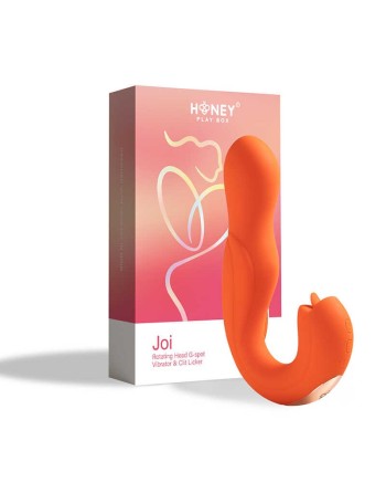  joi  vibromasseur tête rotative et stimulateur clitoridien  orange honey play box