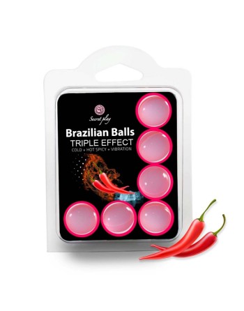 6 billes de massage brazilian balls  6 brazilian balls triple effect froid + chaud et épcicé + vibrations