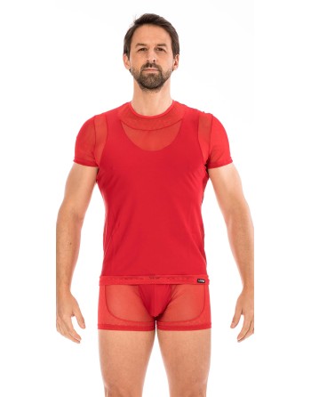 tshirt rouge pour homme collection midnight de lamarque lookme, .