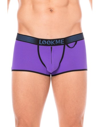  mini pants violet avec ceinture élastique et fermeture éclair pour homme