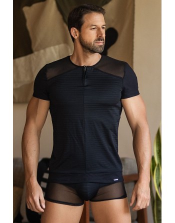  tshirt homme sexy confortable dans un style de rayures opaques et transparentes.